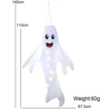Lightweight 140cm Halloween ghost windsock with colorful LED lights and cute face print - Smiling Ghost Style With Lights (HL- 笑脸幽灵款(带灯款))