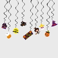 Set di decorazioni a spirale per Halloween con pendenti a forma di zucca strega e teschio - Spirale Nera + Strega