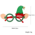Glittery green Christmas elf glasses with bells and pink ears, 19cm wide variant - Green Frame Green Elf Hat