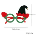 Green Christmas elf festive glasses frame with red hat and golden bell decoration - Green Frame Dark Green Elf Hat