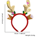 Diadema de reno navideña con luces LED, cuernos dorados y medidas del producto real - Asta Larga Orejas de Gato