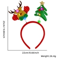 Diadema navideña LED con reno de peluche y árbol de lentejuelas con medidas - Reno y Árbol de Navidad