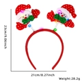 Diadema navideña con luces LED y muñeco de nieve rojo con gorro de lunares festivo - Papá Noel y Lazo