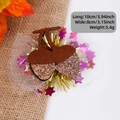 Glittery acorn hair clip with gold sparkles and mesh for Thanksgiving autumn parties - Pine Cone Style
