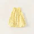 Abito a palloncino giallo senza maniche con ricami floreali per bambine piccole - 140 / Giallo