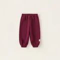 Kids burgundy jogger pants with elastic waist and ribbed cuffs for girls activewear - 80 / Fuschia