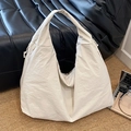 Schicke beige Canvas-Einkaufstasche mit strukturierter Oberfläche und Kordelzug - Beige