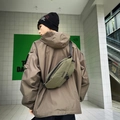 Waterproof grid pattern crossbody bag in green for street style and outdoor sports - Green