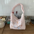 Pink quilted shoulder bag with heart patterns and cute cat embroidery for women - Pink Cat