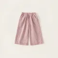 Lockere Mädchen-Stoffhose in Pink mit schwarzen Punkten und elastischem Taillenbund - 90 / Rosa