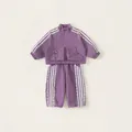 Paars vrijetijdspak voor meisjes met kanten details en sportieve witte zijstrepen - 80 / Paars (Pre-order)