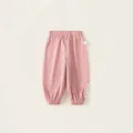 Pantalon de jogging rose pour fille avec broderie blanche et chevilles élastiques enfant - 80 / Rose