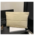 Minimalistische hellgelbe gesteppte Laptoptasche mit gepolsterter Neun-Gitter-Struktur - Khaki