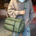 Olive green multifunctional travel bag in wear-resistant nylon with adjustable strap - Green