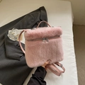 Rosafarbene Handtasche aus Kunstpelz mit verstellbarem Riemen für Herbst Winter - Rosa