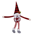 Christmas forest gnome curtain tieback with buffalo plaid hat and striped legs - Forest Old Man Curtain Buckle Red