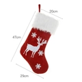 Calcetín de Navidad rojo con bordado de reno blanco y borde de piel sintética, 47cm - Estilo Alce