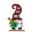 Gnome de Noël en bois avec chapeau à carreaux rouge noir et décor de sapin vert - Style Père Noël sans visage