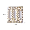 Set di 6 bastoncini di zucchero natalizi oro e bianco con dimensioni visualizzate - Set da 6 / Oro