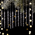 12er Set klare Acryl-Eiszapfen-Anhänger für festliche Weihnachtsbaum-Hängedekoration - Transparent