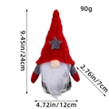 Gnome de Noël avec chapeau tricoté à étoile rouge et corps à carreaux, taille 24x12x7cm - Style Gnome Mâle Chapeau Étoile