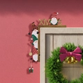 Décoration de cadre de porte de Noël en bois en forme de L avec des gnomes festifs - Style Gnome Cadre de Porte Accrocher à Gauche