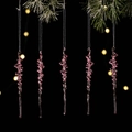 Fünfteiliges Set aus rosa transparenten Acryl-Eiszapfen als Weihnachtsbaumschmuck - Rosa Spiral-Eiszapfen (5PCS)