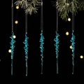 Set mit fünf tiefblauen, lichtdurchlässigen Acryl-Eiszapfen für festliche Weihnachtsdeko - Blauer Spiral-Eiszapfen (5PCS)