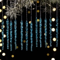 12er-Set lichtdurchlässige blaue Eiszapfen-Anhänger aus Acryl für den Weihnachtsbaum - Blau