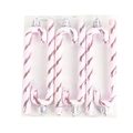 Set of 6 pink and white striped candy cane Christmas ornaments with glitter finish - Pink