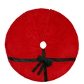 Jupe de sapin de Noël en peluche rouge avec nœud vert pour décoration de maison festive - Base Rouge Nœud Vert 120cm