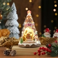 Caja de música de Navidad luminosa de resina árbol de jengibre con adorno de dulce - Estilo Tren de Hombre de Jengibre