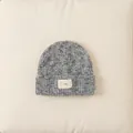 Light gray mixed knit beanie for girls featuring a ribbed texture and 'agg' logo patch - Circumference 48-52cm / Gray