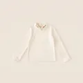 Creamy white New Chinese style quilted top for kids with floral embroidery and frog buttons - 160 / Beige (DY94030)