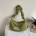 Sac hobo vert olive avec bandoulière plissée et logo Banatu pour l'école et les loisirs - Vert Sans Pendentif