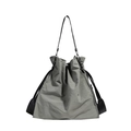 Bolso tote gris minimalista de nailon duradero con cordón para uso diario versátil - Gris