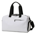 Bolsa de deporte blanca con correas negras HUAYUN y correa de hombro ajustable - Blanco
