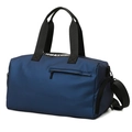 Dark blue waterproof fitness travel bag with HUAYUN print and adjustable shoulder strap - Navy Blue