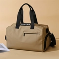 Khaki dry wet separation sports gym bag with adjustable strap and HUAYUN logo - Khaki