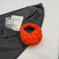 Vibrant orange quilted puffer cloud bag with mini hobo style design for women - Orange