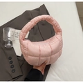 Elegante borsa a nuvola rosa trapuntata con manico imbottito per uso quotidiano - Rosa Chiaro