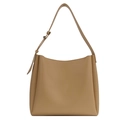 Sac hobo minimaliste marron clair en similicuir avec bandoulière large réglable - Kaki