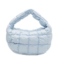 Light blue quilted cloud bag with puffy handle and textured pleated surface in 2024 style - Light Blue