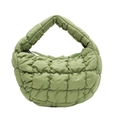 Sac fourre-tout matelassé vert clair chic avec texture nuage douce et fermeture éclair - Vert olive