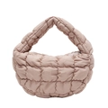 Sac nuage matelassé chic rose clair avec texture rembourrée et poignée supérieure - Khaki
