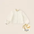 Beige Tang-pak vest voor meisjes met bloemenborduurwerk en warme fleece voering - 130 / Beige (DY94024)