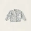 Lichtblauwe gebreide vest voor meisjes met confetti-patroon, kantkraag en witte strikjes - Blauw CY52002 / 100