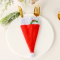 Besteckhalter im Weihnachtsmützen-Design mit Stechpalmen-Stickerei für Festtische - Stechpalmenblatt Hut Stil