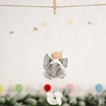 Pendaglio angelo di Natale in peluche argento con cappello bianco e corpo grigio - Grigio