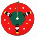 Jupe de sapin de Noël 90cm avec appliques bonhomme de neige et bordure verte festive - Rouge Vert Bloc de Couleur (Style Trois Bonhommes de Neige)